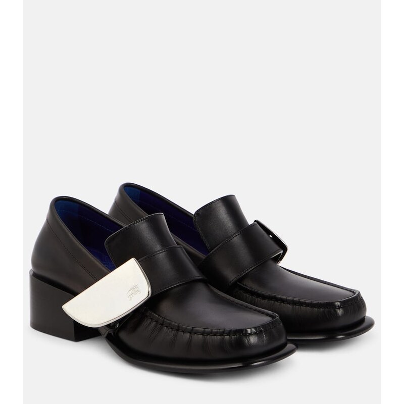 Burberry kůžové loaferové boty v černé barvě