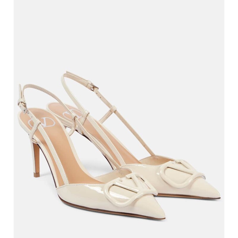 Valentino Garavani VLogo Signature patent leather slingback