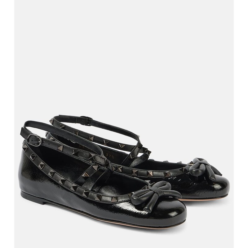 Valentino Garavani Rockstud patent leather ballet flats