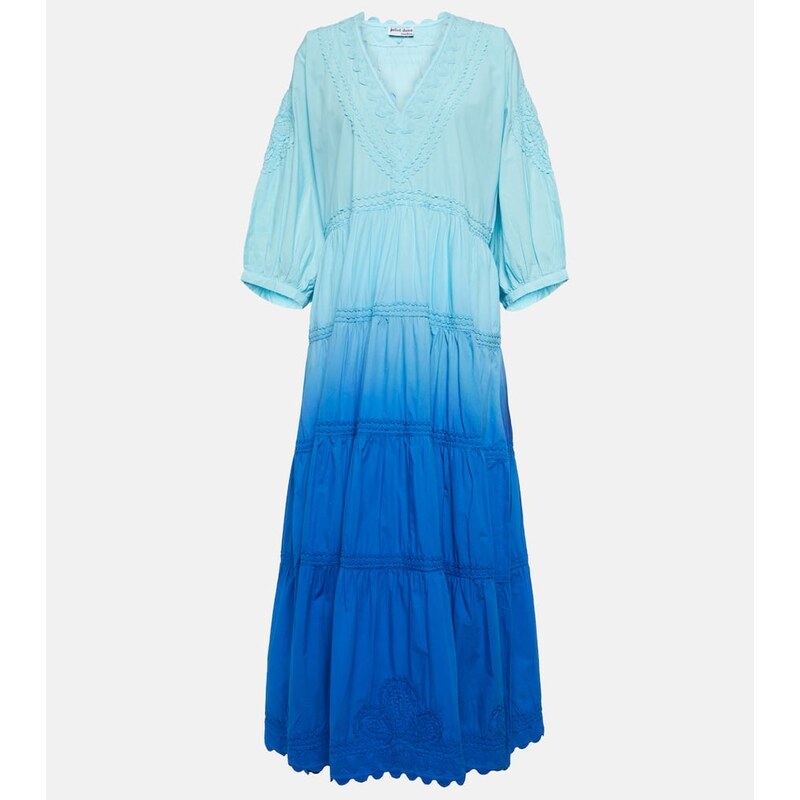 Juliet Dunn OmbrÃ cotton poplin maxi dress