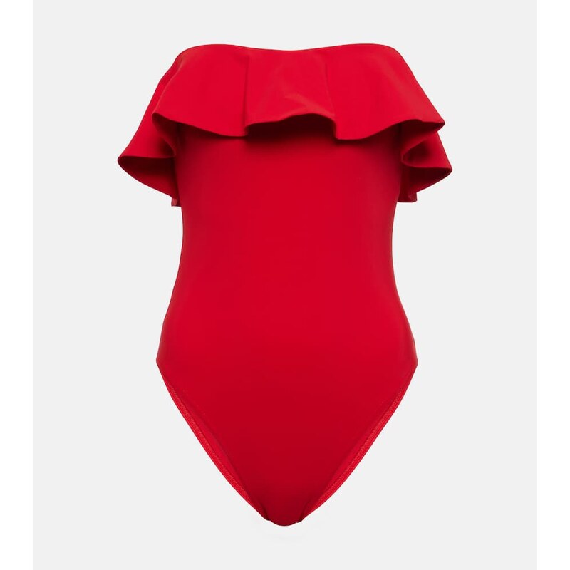 Karla Colletto Ruffled bandeau swimsuit