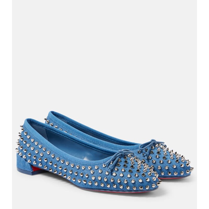 Christian Louboutin Sweetie Jane Spikes denim ballet flats