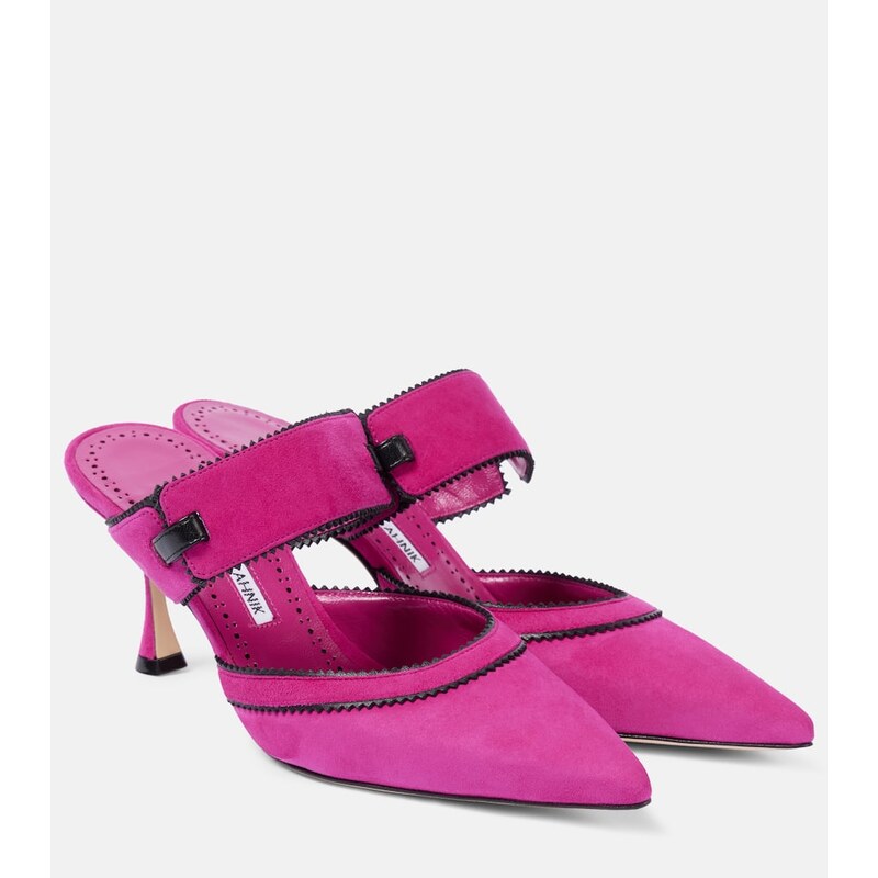 Manolo Blahnik Brontiamusa 70 suede mules