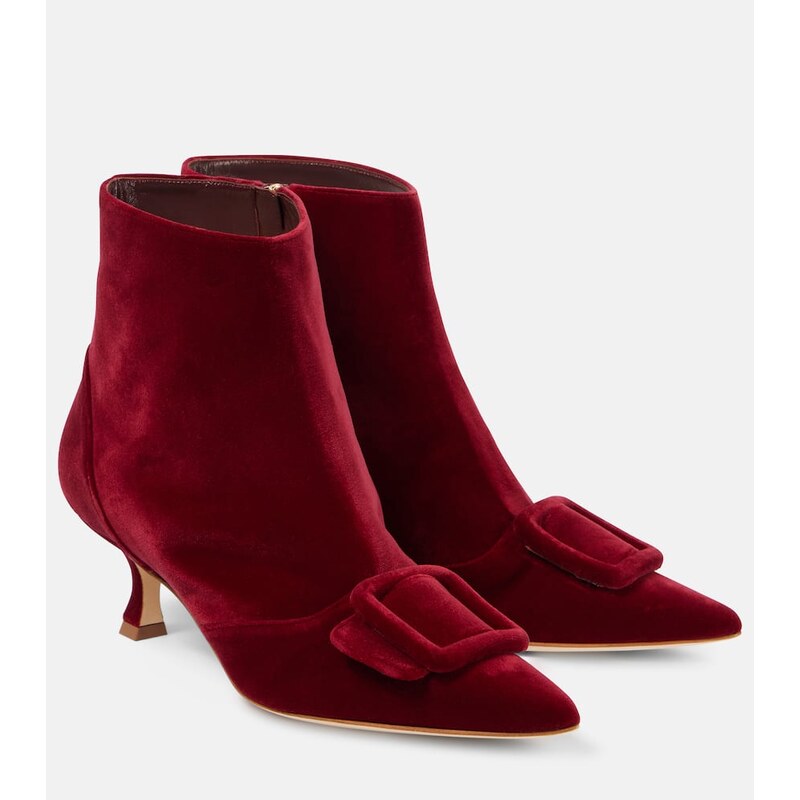 Manolo Blahnik Baylow velvet ankle boots