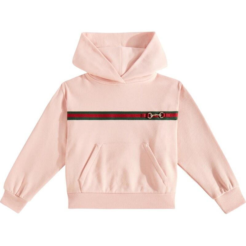 Gucci Kids Web horsebit embellished cotton hoodie