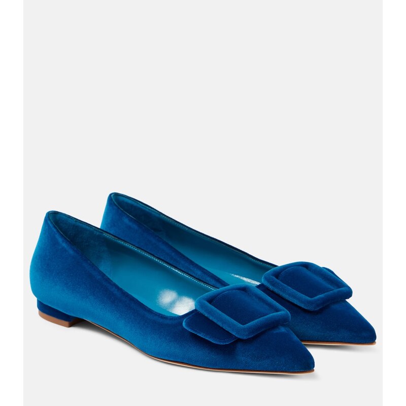 Manolo Blahnik Maysale velvet ballet flats