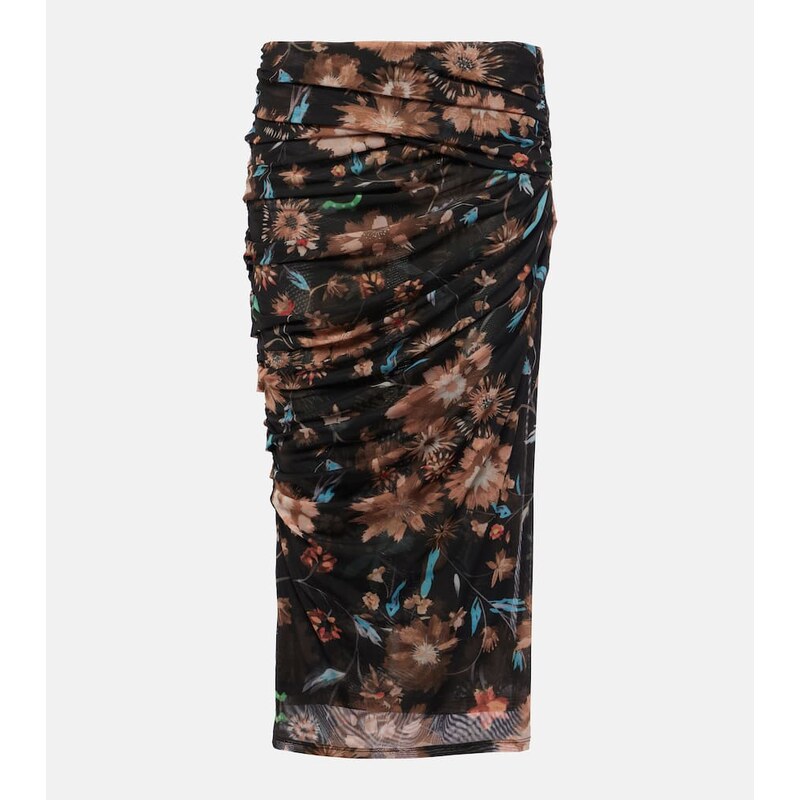 Dorothee Schumacher Sheer Flowers floral draped midi skirt