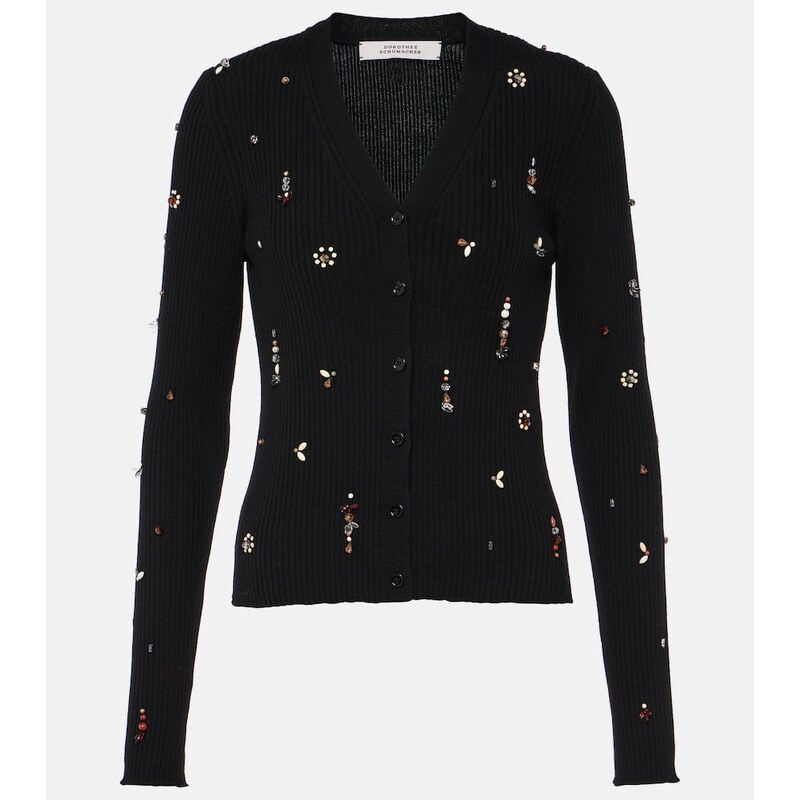 Dorothee Schumacher Embellished Merino embellished wool cardigan