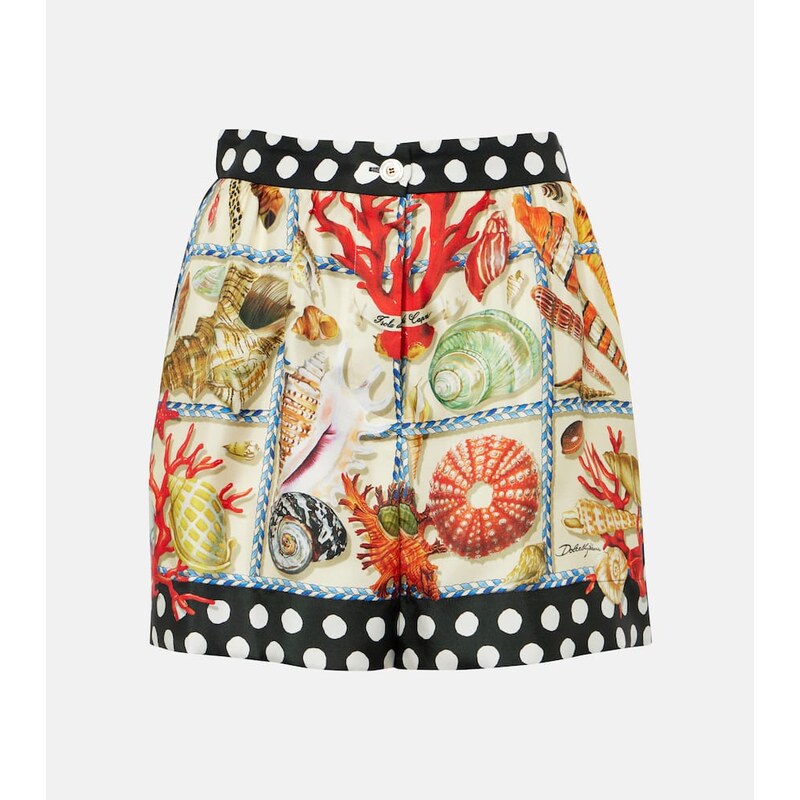 Dolce&Gabbana Capri printed silk satin shorts