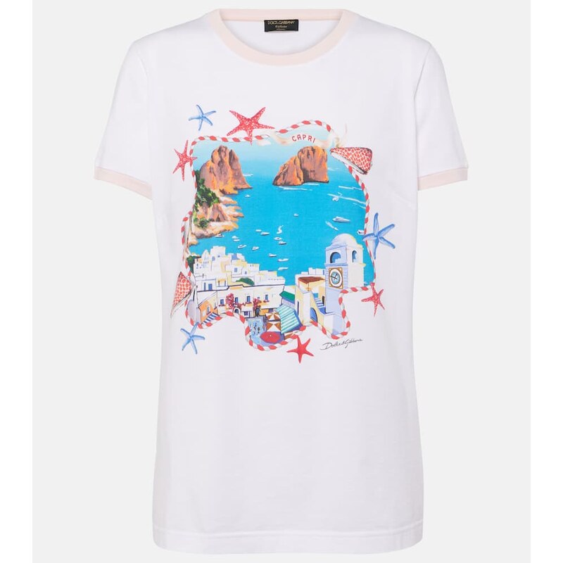Dolce&Gabbana Capri printed cotton jersey T-shirt