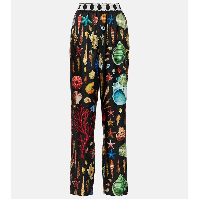 Dolce&Gabbana Capri printed silk satin pants