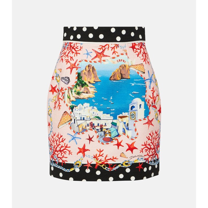 Dolce&Gabbana Capri printed cotton miniskirt
