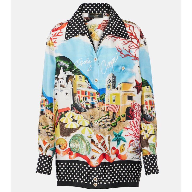 Dolce&Gabbana Capri printed silk satin shirt
