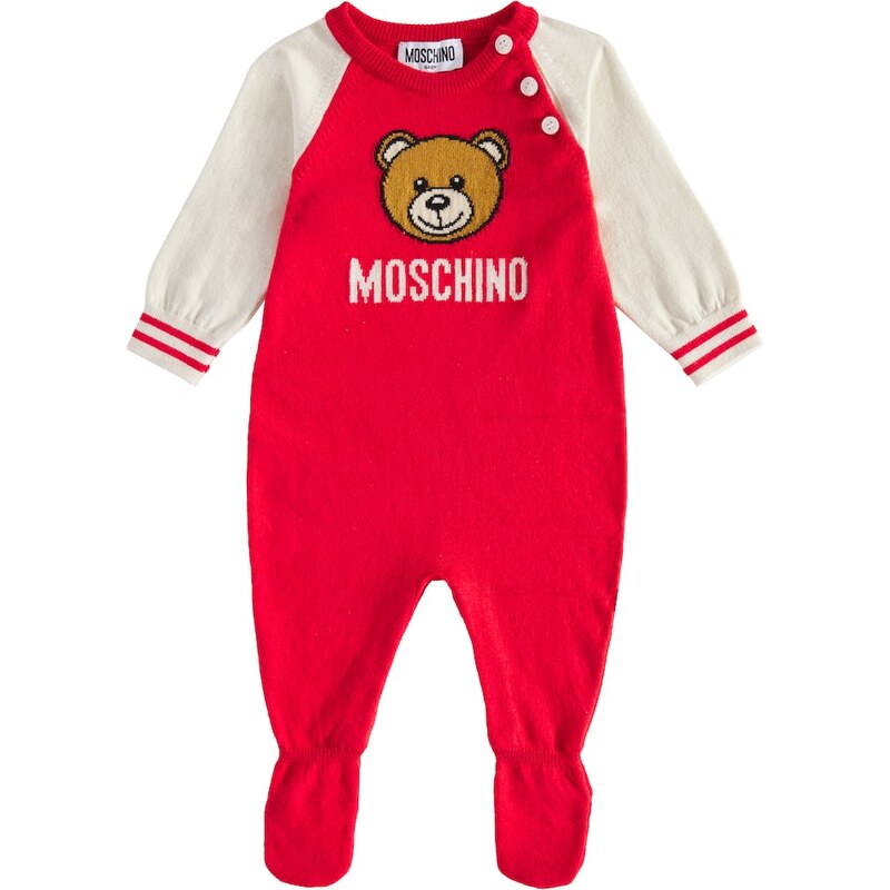 Moschino Kids Teddy Bear cotton and wool onesie