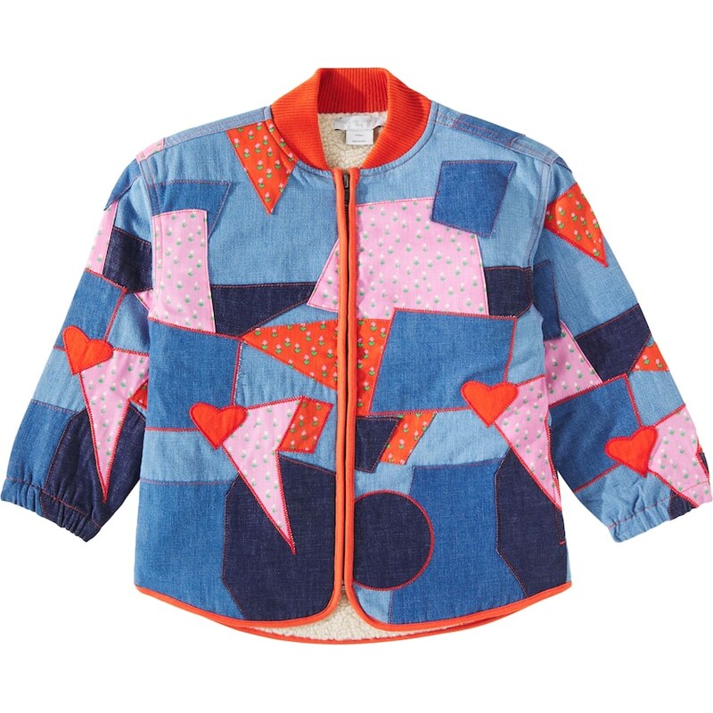 Stella McCartney Kids Patchwork denim bomber jacket
