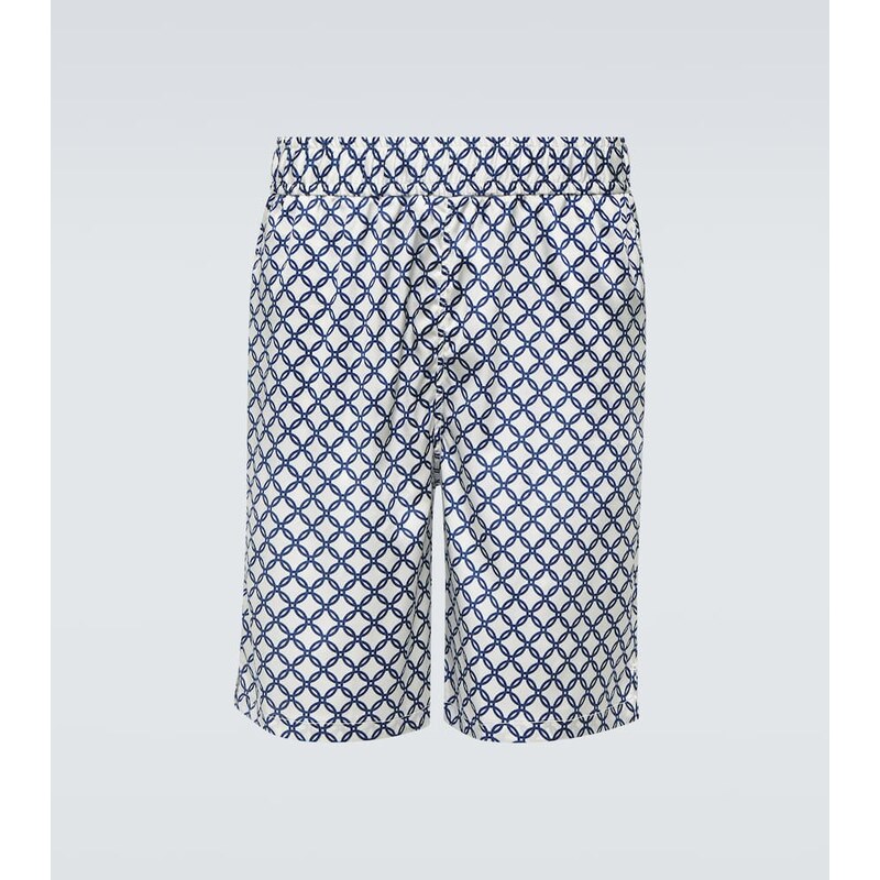 Frescobol Carioca Palma printed silk-blend shorts