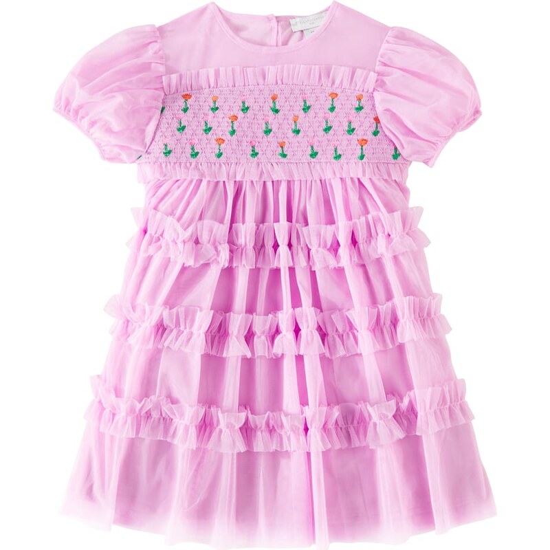 Stella McCartney Kids Embroidered tiered tulle dress