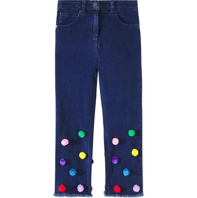 Stella McCartney Kids Pompom-trimmed straight jeans