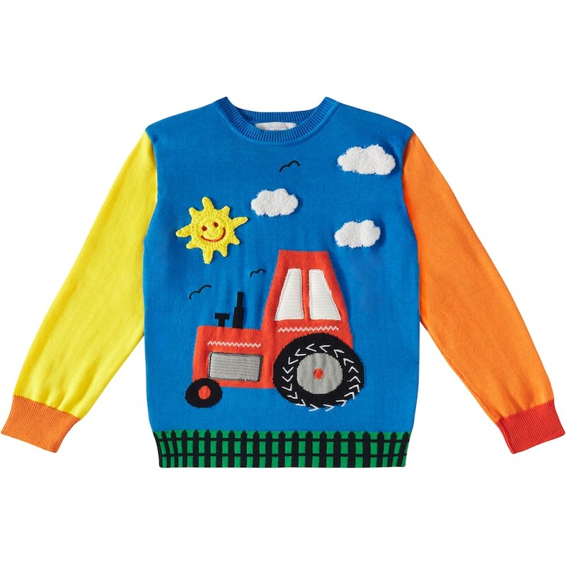 Stella McCartney Kids Jacquard cotton and wool sweater