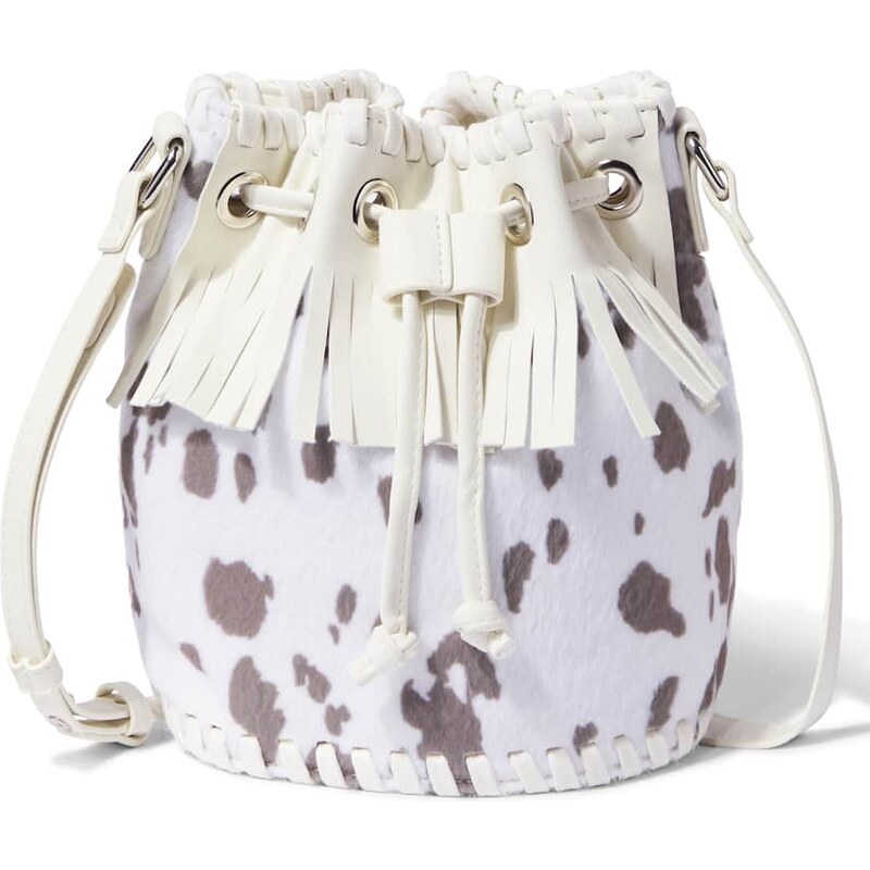 Stella McCartney Kids Printed fringed bucket bag