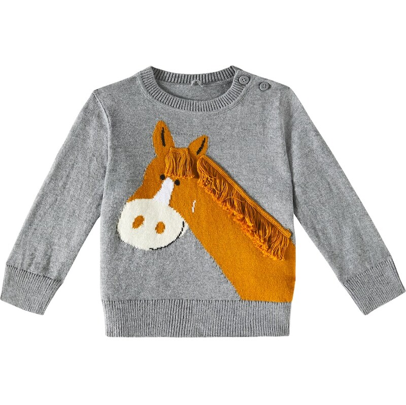 Stella McCartney Kids Horse cotton and wool sweater