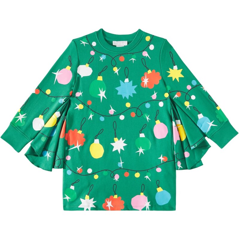 Stella McCartney Kids Printed cotton fleece dress