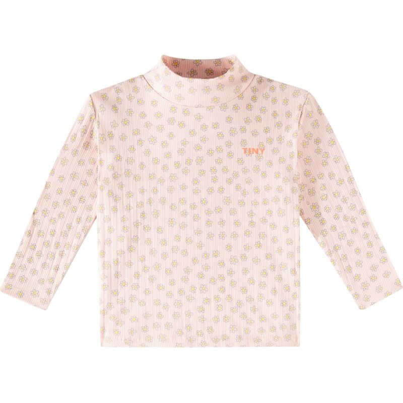 Tinycottons Daisies floral mock neck cotton top