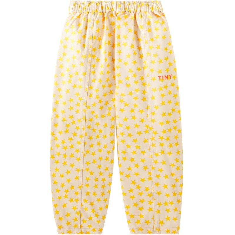 Tinycottons Stars printed cotton twill barrel-leg pants