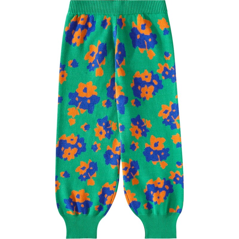 Tinycottons Flowers cotton and wool wide-leg pants
