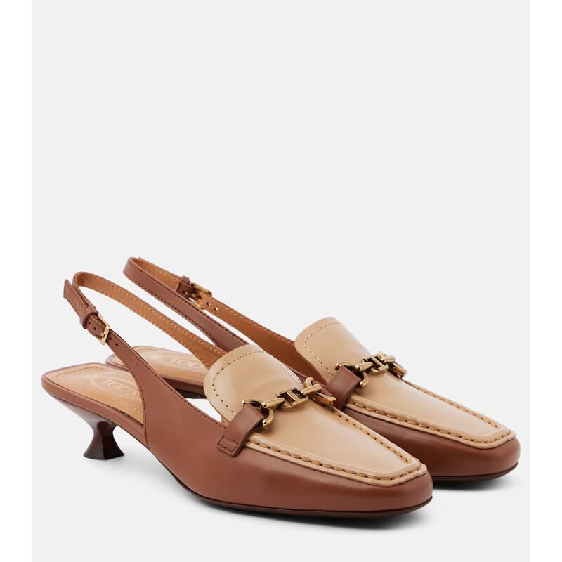 Tods 35 leather slingback pumps