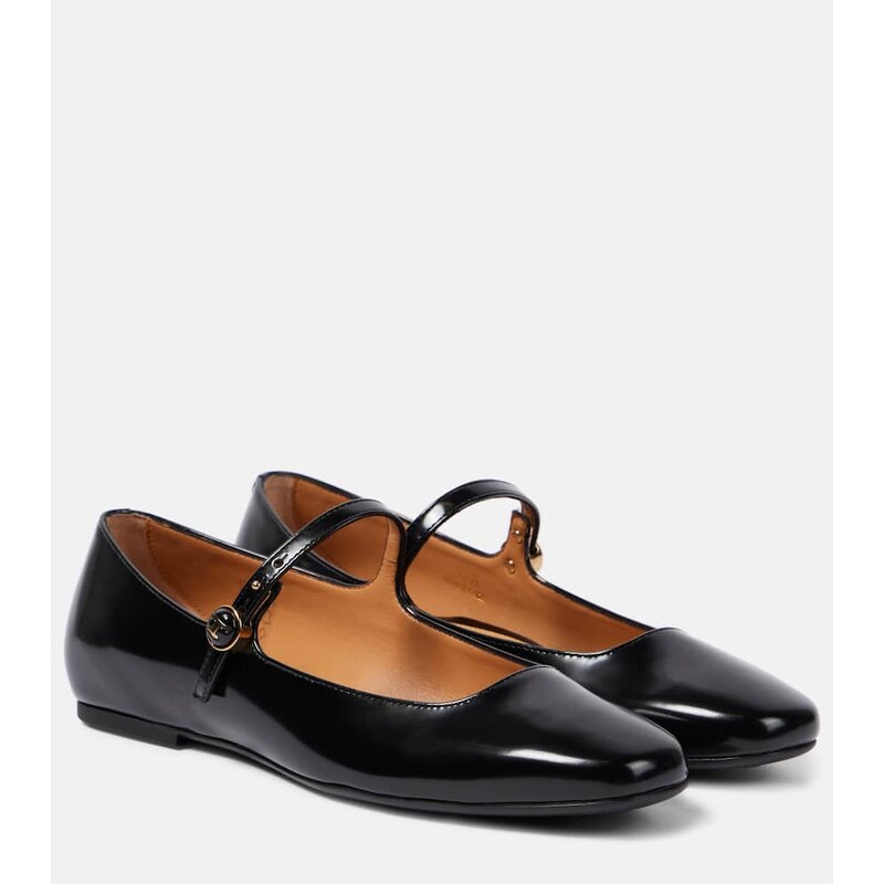 Tods Polished leather Mary Jane flats