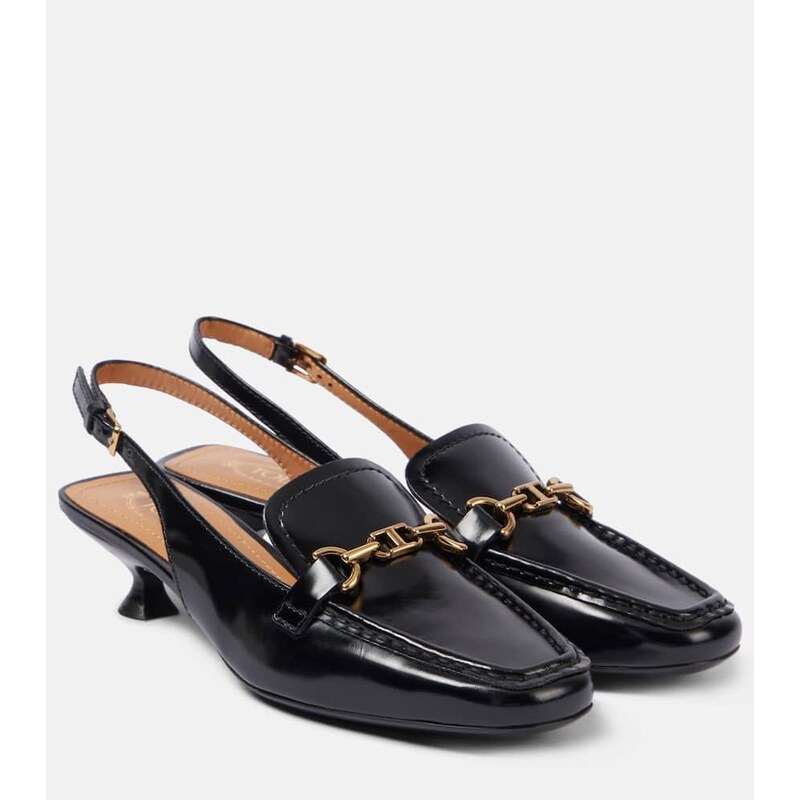 Tods 35 leather slingback pumps