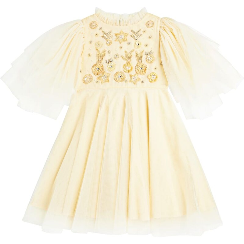 Tutu Du Monde Gilded Floral embellished tulle dress