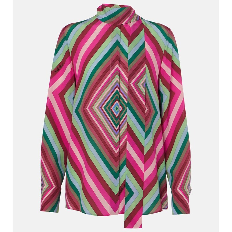 Valentino Tie-neck silk crÃªpe de chine shirt