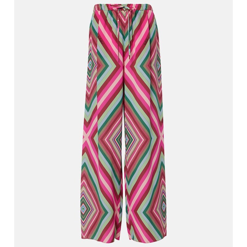 Valentino Printed silk palazzo pants