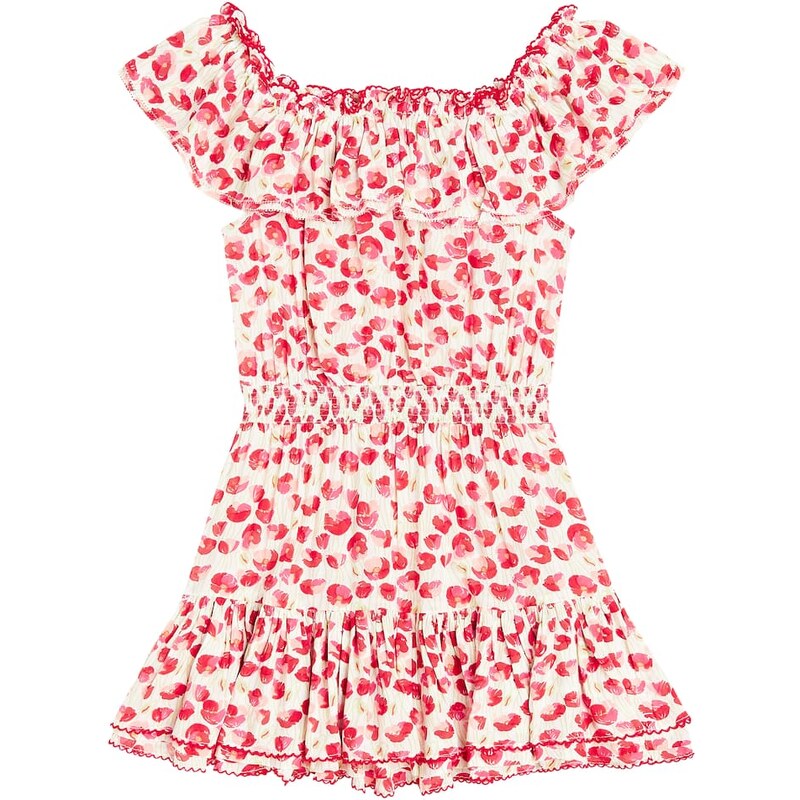 Poupette St Barth Kids Bella printed ruffled dress