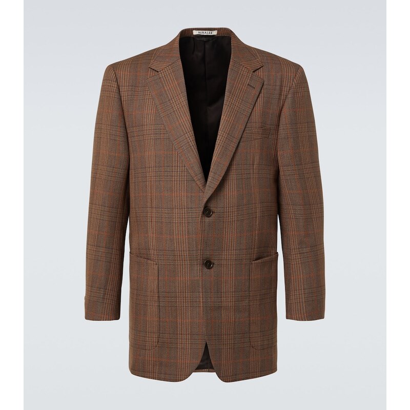 Auralee Prince of Wales wool blazer