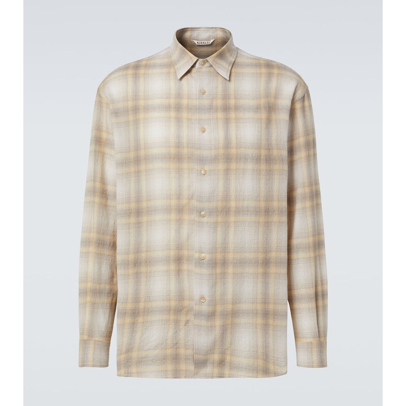 Auralee Plaid wool shirt