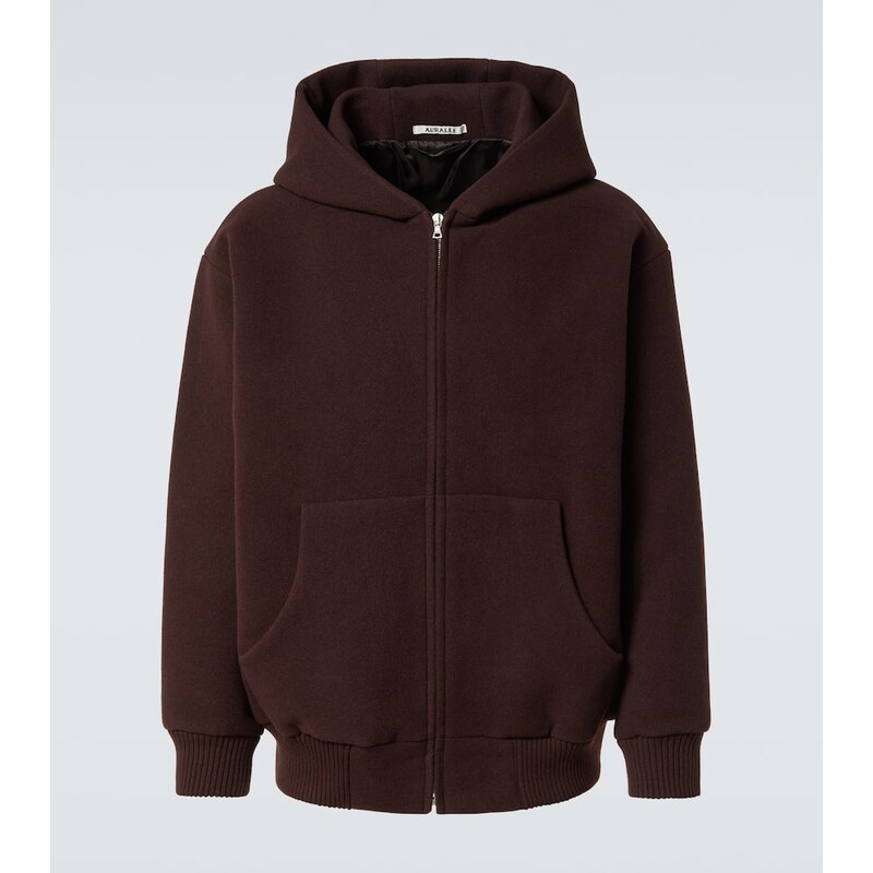 Auralee Oversized wool pile hoodie