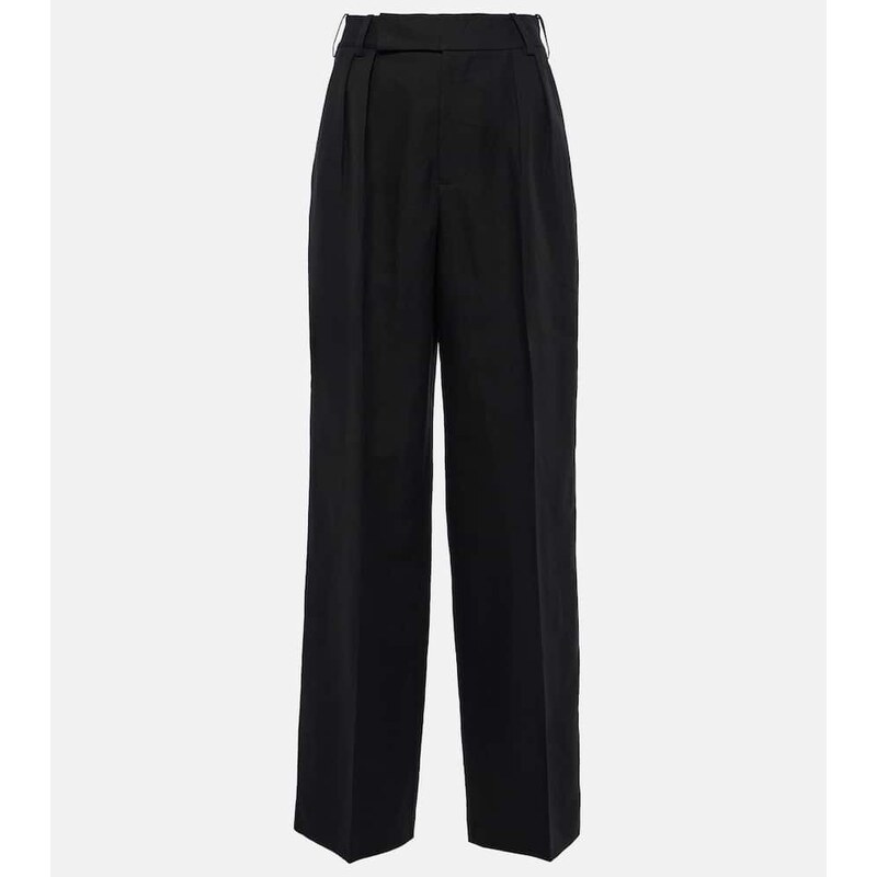 7 For All Mankind Linen and cotton-blend wide-leg pants