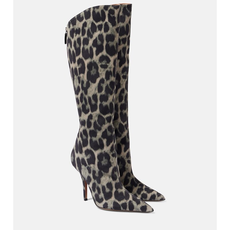 Paris Texas Jessica 105 calf hair knee-high boots