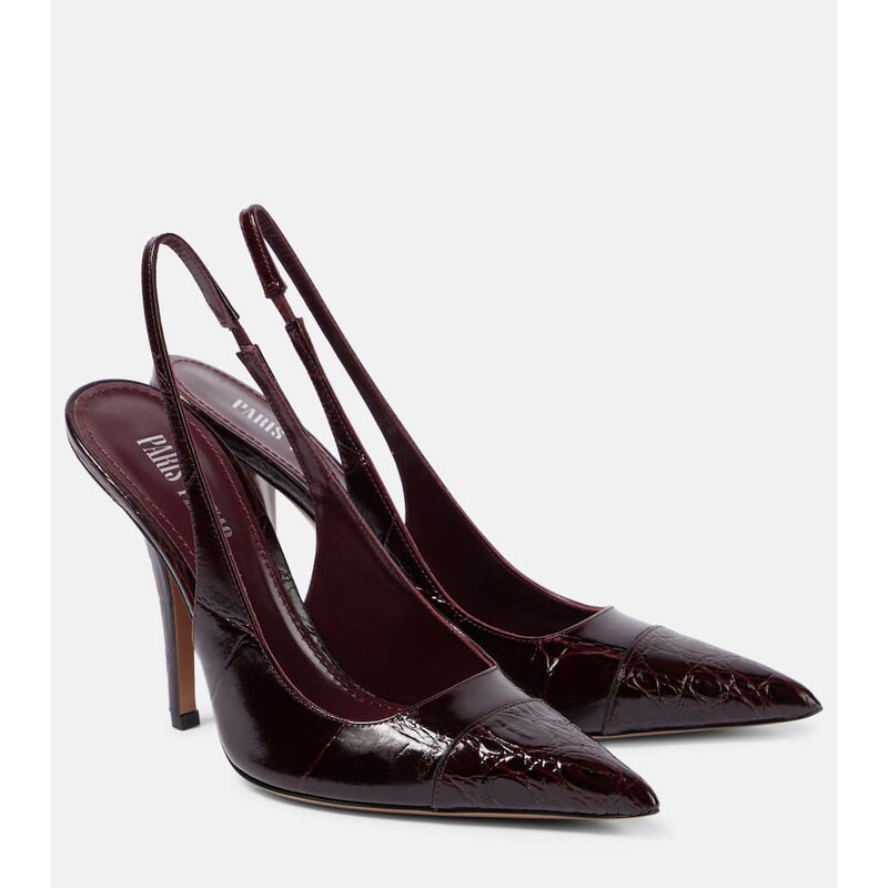 Paris Texas Miranda 105 croc-effect leather slingback pumps
