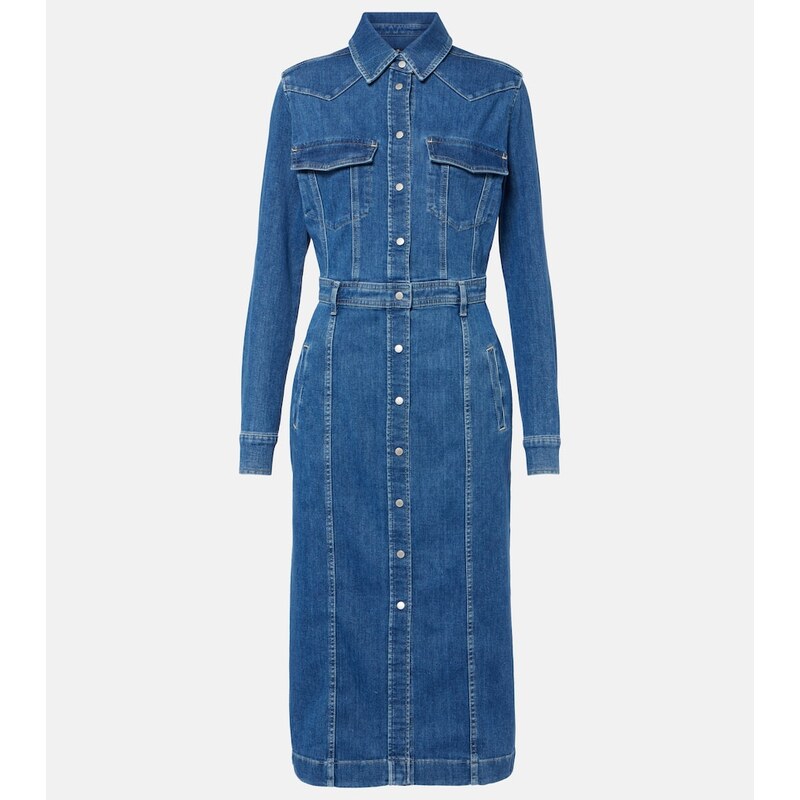 7 For All Mankind Denim midi dress