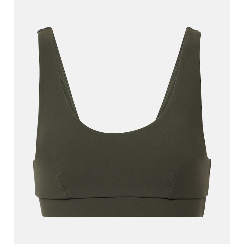 The Upside Peached Daisy logo sports bra