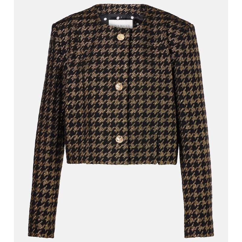 Nina Ricci Houndstooth lamÃ tweed jacket
