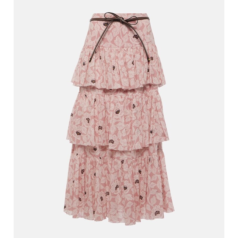Zimmermann Ottie floral midi skirt