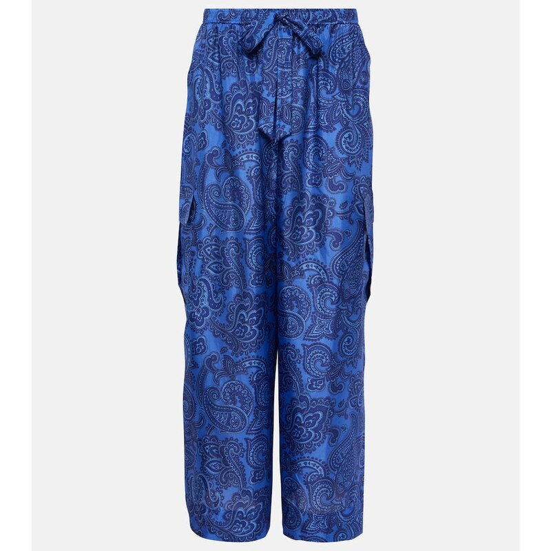 Zimmermann Ottie paisley silk habotai wide-leg pants