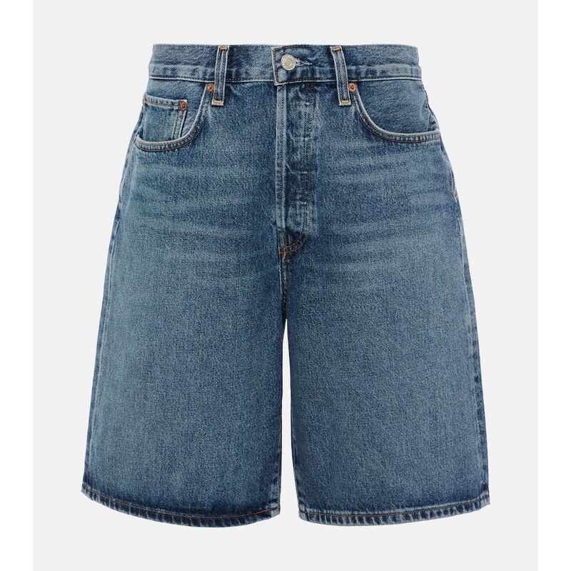 Agolde Risha low-rise denim Bermuda shorts