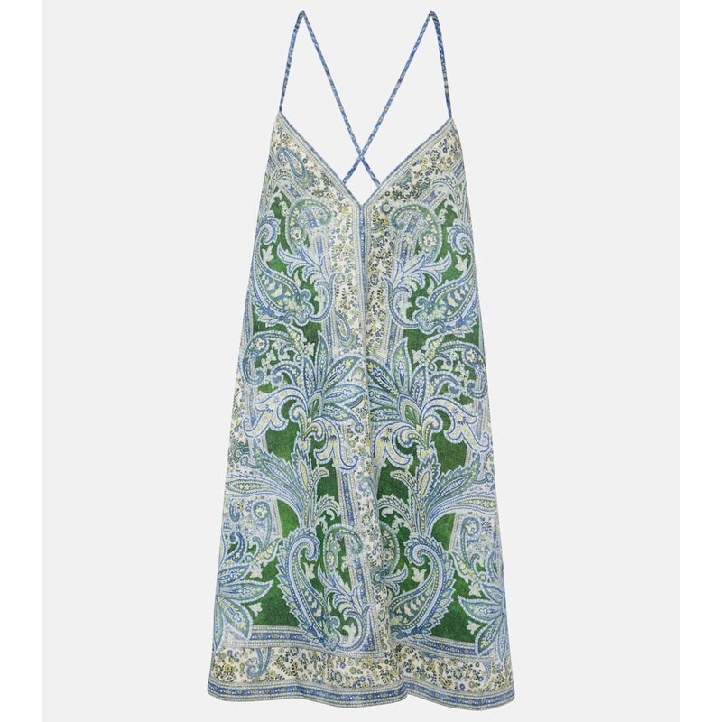 Zimmermann Ottie Swing paisley linen minidress