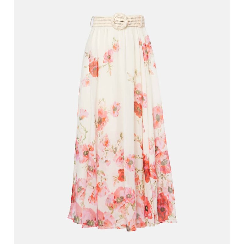 Zimmermann Lightburst floral cotton and silk maxi skirt